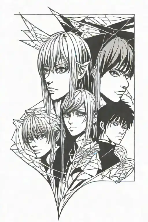 misa death note face tattoo design idea
