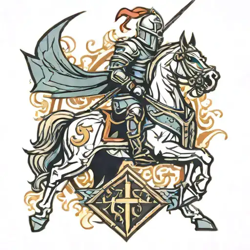 knight lightning bolt tattoo design idea