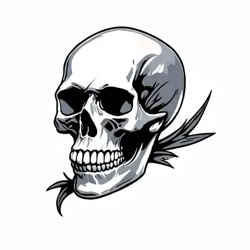 hand skull tattoo design idea