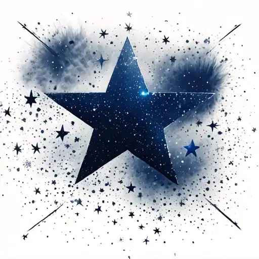 realistic stars and dust with wind and smooth shading for background  tattoo design idea