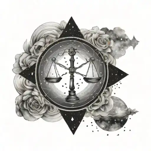 Libra and Pisces constellation with image depicting constellation tattoo design idea