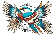 Native American thunderbird  tattoo design idea