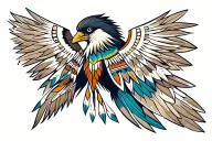 Native American thunderbird  tattoo design idea