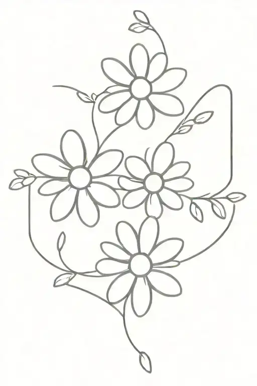 daisy chain tattoo design idea