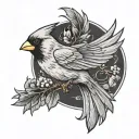 cardinal flying tattoo design idea