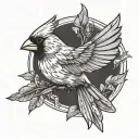 cardinal flying tattoo design idea