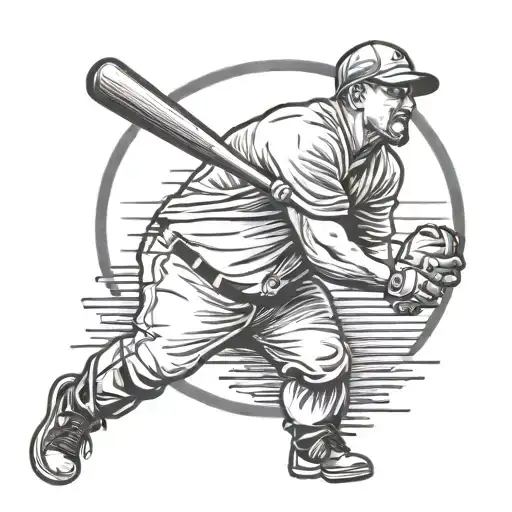 bbw model as a baseball tattoo design idea