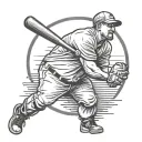 bbw model as a baseball tattoo design idea