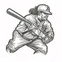 bbw model as a baseball tattoo design idea