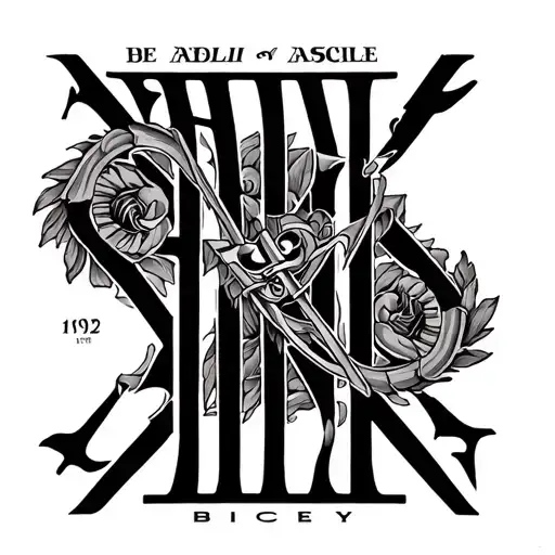 "Bricely" 1972 Roman Numerals tattoo design idea