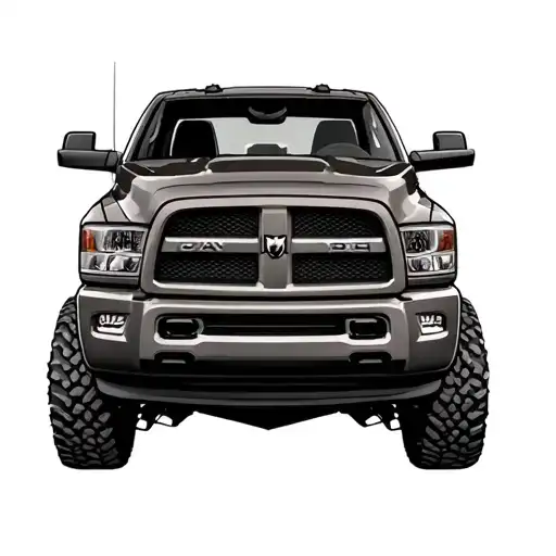 dodge ram 2500 rear end hunting tattoo design idea