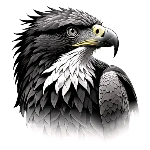 Philippine Eagle with bamboo forest tattoo design idea