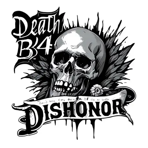 death b4 dishonor words tattoo design idea