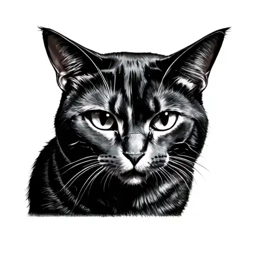 Aggressive and dark 3rd eye cat tattoo design idea