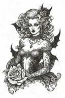 a vampire queen that's seductive blackwork tattoo tattoo design idea