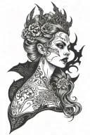a vampire queen that's seductive blackwork tattoo tattoo design idea