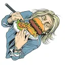 kurt cobain eat burger tattoo design idea