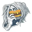 kurt cobain eat burger tattoo design idea