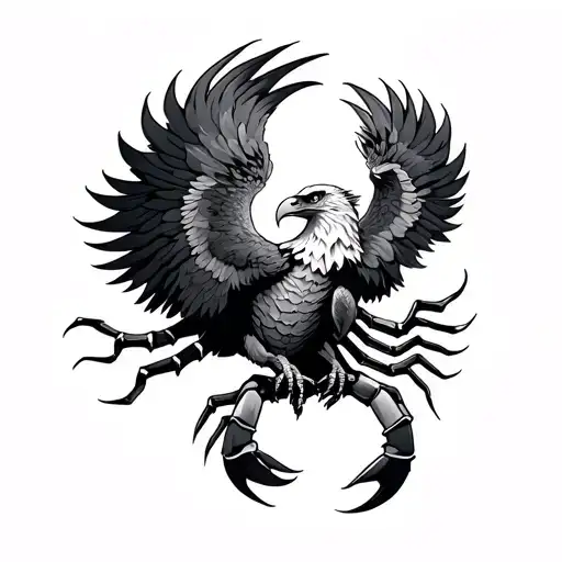Scorpio Eagle Phoenix tattoo design idea