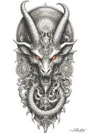 baphomet fire dragon tattoo design idea