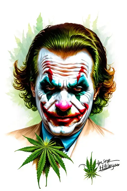 Joker Hitler high on weed tattoo design idea