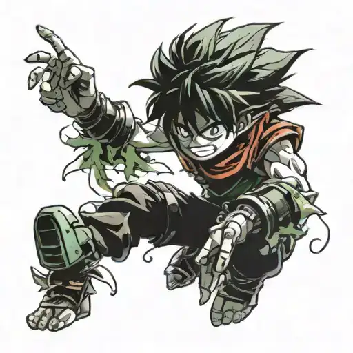 deku using his powers tattoo design idea