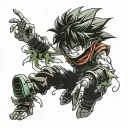 deku using his powers tattoo design idea