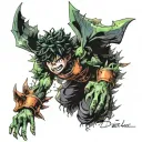 deku using his powers tattoo design idea