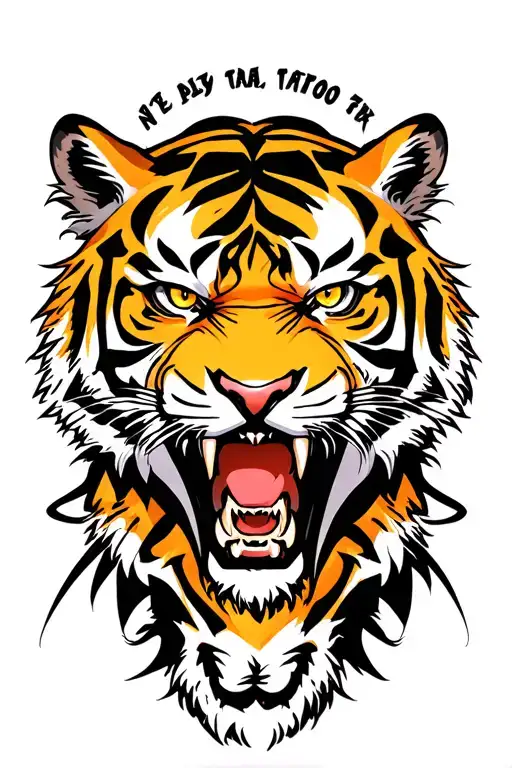 angry tiger tattoo design idea