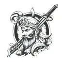 singh ji sword tattoo design idea