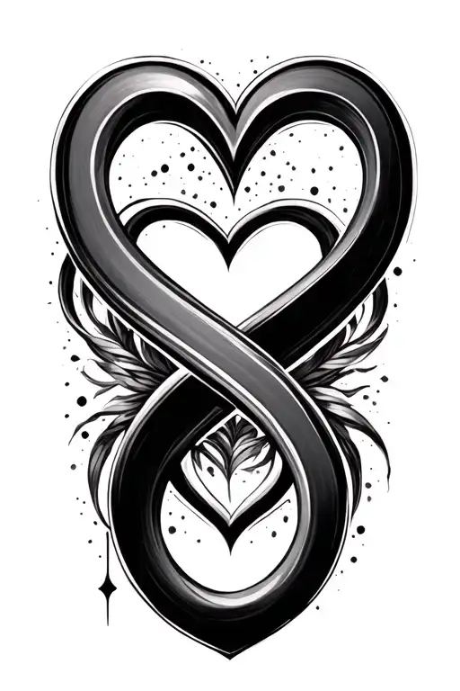 444 Infinity Symbol along with heart tattoo design idea