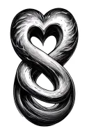 444 Infinity Symbol along with heart tattoo design idea