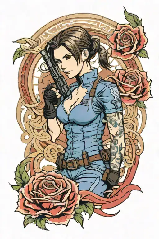 Jill Valentine from Resident Evil tattoo design idea