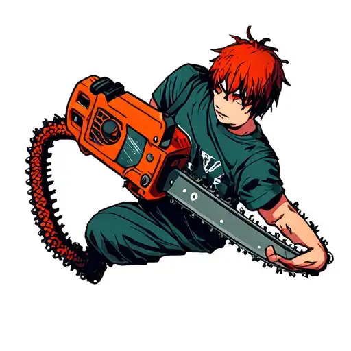 power from chainsaw man anime tattoo design idea