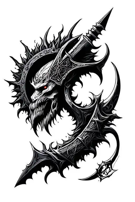 blade of the ruined king tattoo design idea