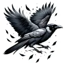 falling Crow Feathers tattoo design idea