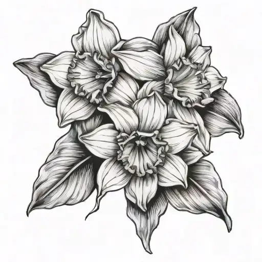 Daffodil And Jonquil tattoo design idea