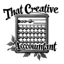 "That Creative Accountant" vines intertwined with abacus tattoo design idea