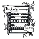 "That Creative Accountant" vines intertwined with abacus tattoo design idea
