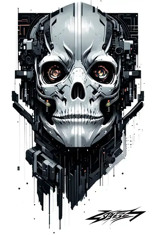 Cyberpunk 2077 cyberware symetrical tattoo design idea