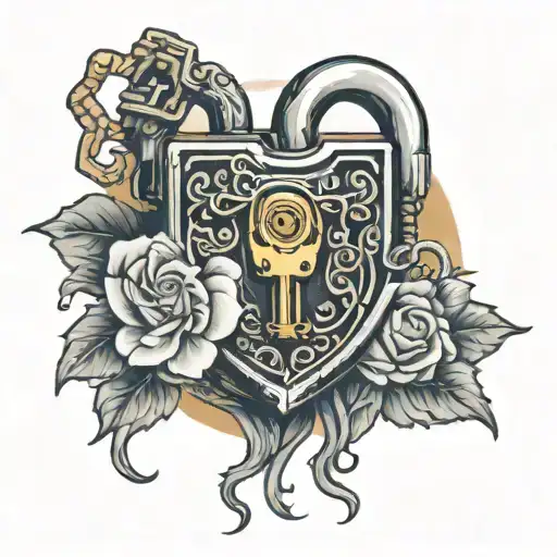 padlock locked Shannon's bitch tattoo design idea