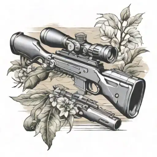 sniper rifle tattoo design idea