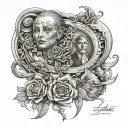 James Dewitt Yancey in la art style tattoo design idea