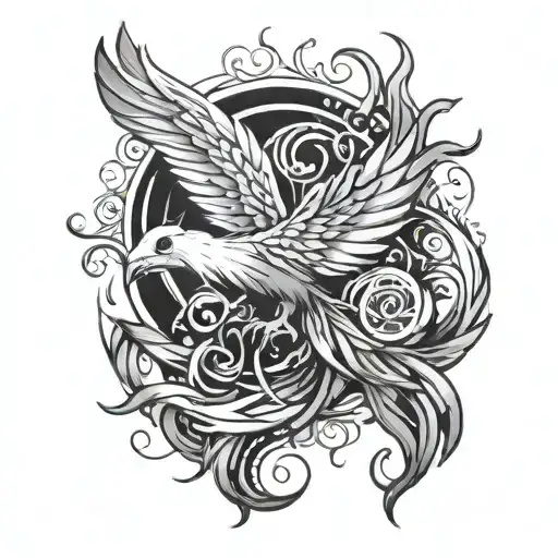 A jelly roll transforming into a phoenix symbolizing rebirth and growth tattoo design idea