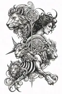 Leo, Virgo, Sagittarius tattoo design idea