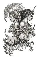 Leo, Virgo, Sagittarius tattoo design idea