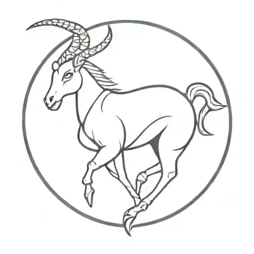 capricorn symbol with 01 tattoo design idea