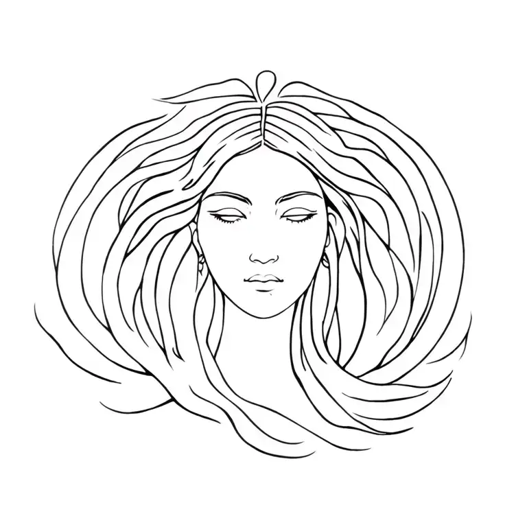 proud goddess emerging tattoo design idea