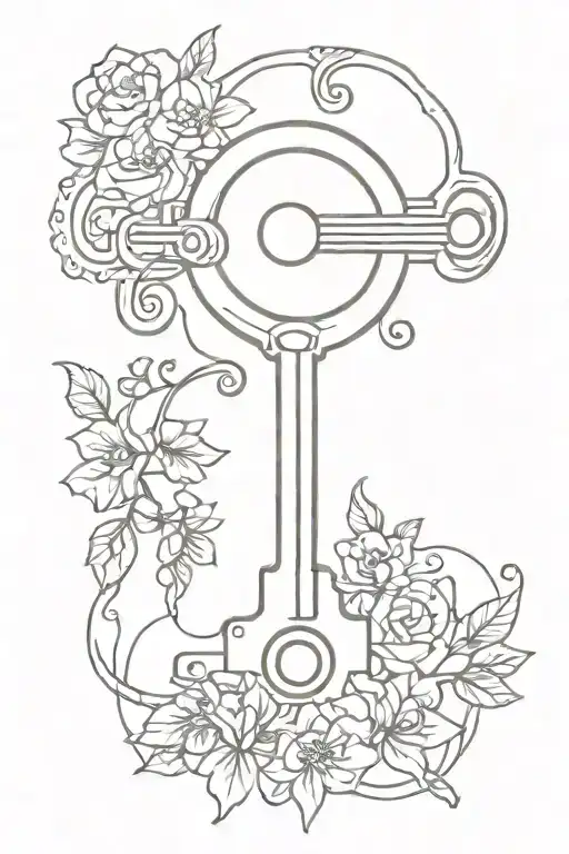 Lock key design tattoo design idea