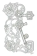 Lock key design tattoo design idea